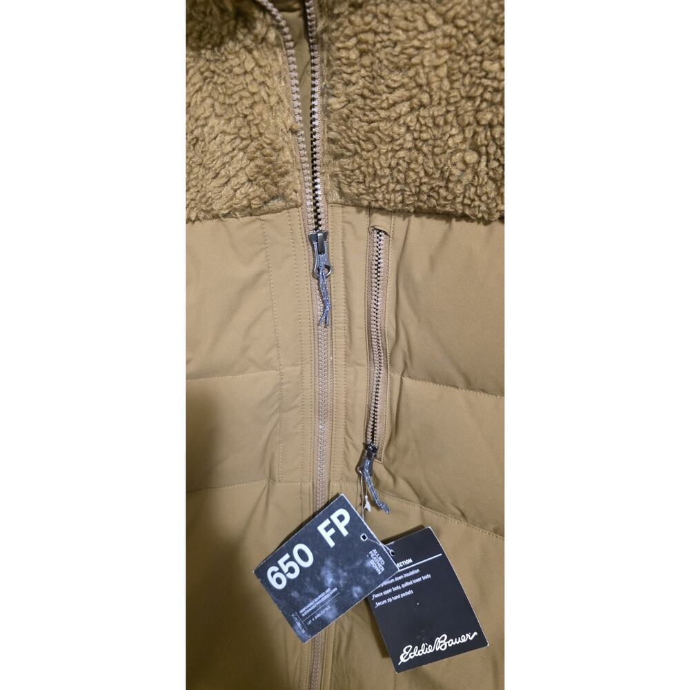 Eddie Bauer Jacket Womens Large Antique Bronze Twisp Down 650 Fill Sherpa Fleece - Picture 6 of 16